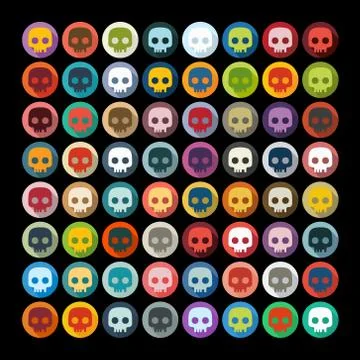 Flat design: skull Stock Illustration