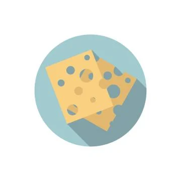 Flat design sliced cheese Stock Illustration