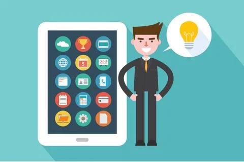 Flat design, smart phone concept illust Stock Illustration