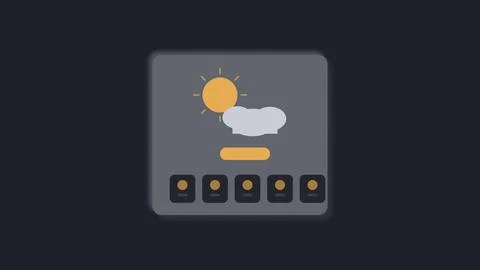 Flat design smart weather station control panel with sun and cloud icon Stock Illustration