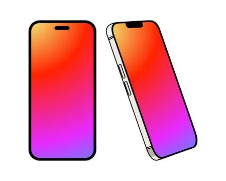 Flat design of smartphone with blank screen isolated on white background Stock Illustration