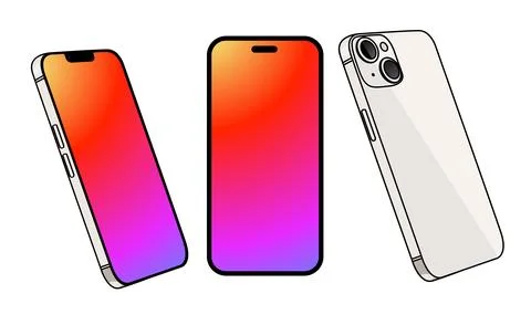 Flat design of smartphone with blank screen isolated on white background Stock Illustration