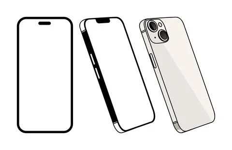 Flat design of smartphone with blank screen isolated on white background Stock Illustration