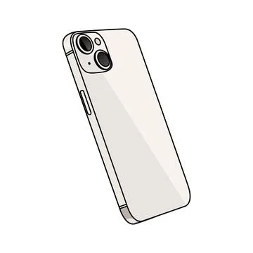 Flat design of smartphone with blank screen isolated on white background Stock Illustration