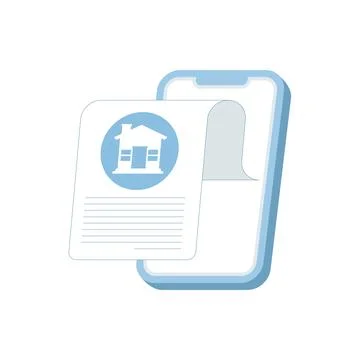 Flat design of smartphone with home info alert Stock Illustration