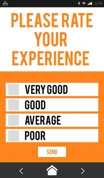 Flat design smartphone rating form is showing transparent background, four Stock Photos