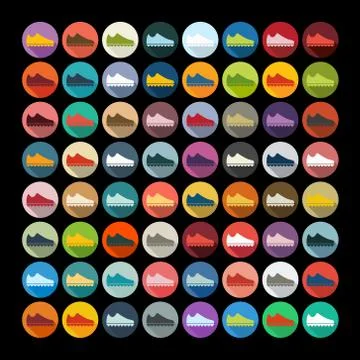 Flat design: sneakers Stock Illustration