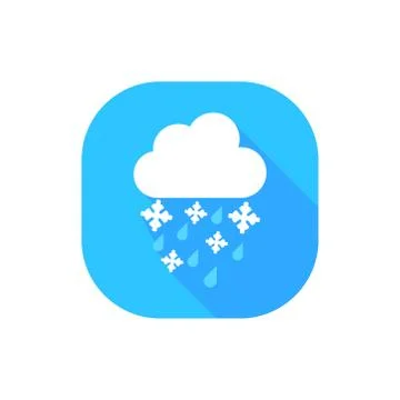 Flat design snowing and raining Stock Illustration