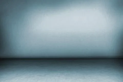 Flat design space is showing blue-gray gradient wall meeting tiled floor with Stock Photos