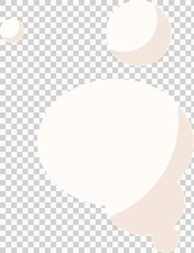 Flat design speech bubble is floating on transparent backdrop with three Stock Illustration