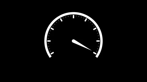 Flat Design Speed Meter Animation in Seamless Loop for Motion Graphics Stock Footage 316787830