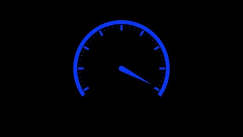Flat Design Speed Meter Animation in Seamless Loop for Motion Graphics Stock Footage 316787842