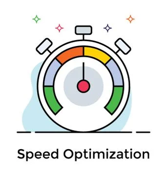 Flat design of speed optimization icon. Stock Illustration