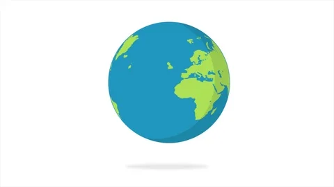 Flat design spinning Earth isolated on white. Animation of planet Earth. Flat Stockbeeldmateriaal 119568752