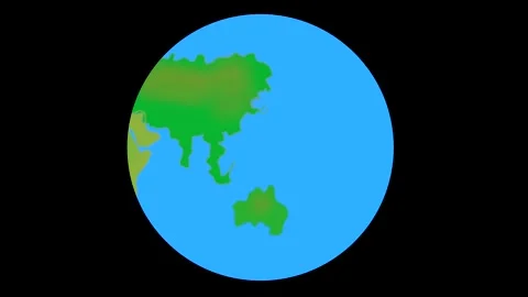 Flat design spinning Earth isolated on black . Animation of planet Earth Stock Footage 248961350
