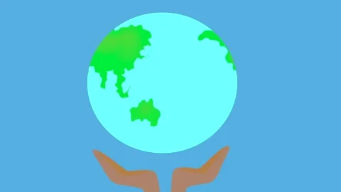Flat design spinning Earth isolated on white. Animation of planet Earth. looping Stock Footage 271232977