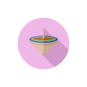 Flat design Spinning Top Stock Illustration
