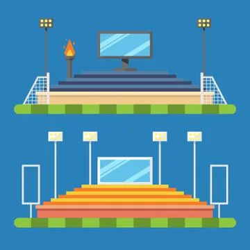 Flat design of sport stadium Stock Illustration