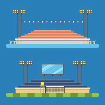 Flat design of sport stadium Stock Illustration