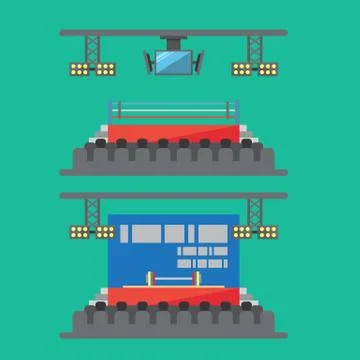 Flat design of sport stadium Stock Illustration