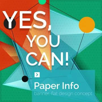 Flat design square banner with slogan Stock Illustration