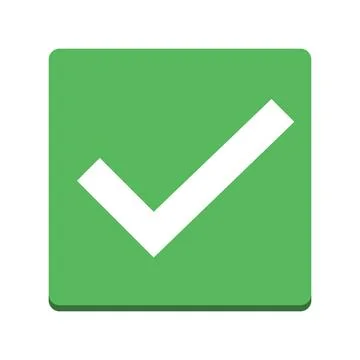 Flat design square check mark icon. Vector. 스톡 일러스트