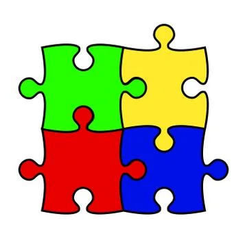 Flat design square in for puzzle pieces icon vector illustration Stock-Illustration
