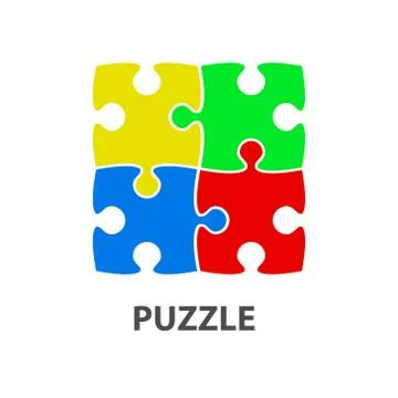 Flat design square in for puzzle pieces icon vector illustration Stock Illustration