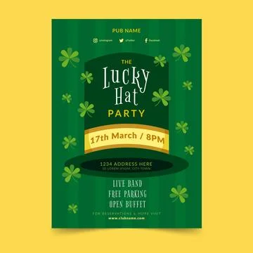 Flat design st. patrick's day flyer template Stock Illustration