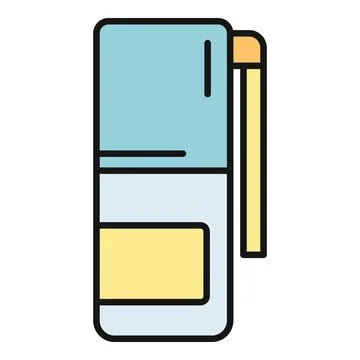 Flat design stationery icon depicting a blue highlighter pen Stock Illustration