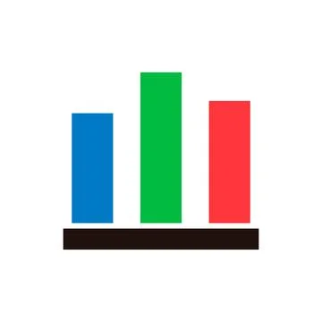 Flat design statistical graph icon. Vector. Stock Illustration