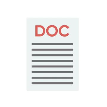 Flat design style. Doc icon illustration isolated on white, doc. Stock Illustration