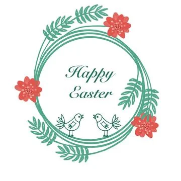 Flat design style Happy Easter greeting card, felicitation banner, poster t.. Stock Illustration