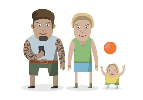 Flat design style of isolated characters on white background. Cartoon young Stock Illustration