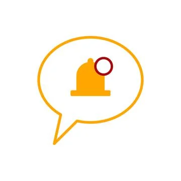 Flat design style modern illustration icon of bell in speech bubble Stock Illustration