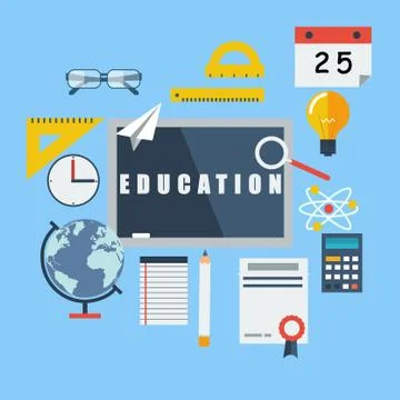 Flat design style modern vector illustration icons set of science and technol Stock Illustration