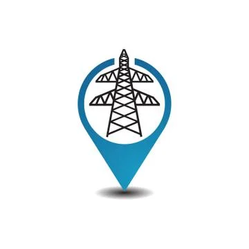 Flat design style Navigation GPS icon vector logo design Illustrazione stock
