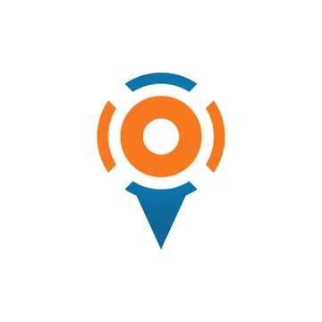 Flat design style Navigation GPS icon vector logo design Stock Illustration