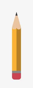 Flat design style pencil icon on white background. Stock Illustration