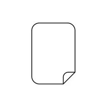 Flat design style vector of blank paper icon on white. Black outlines. Stock Illustration