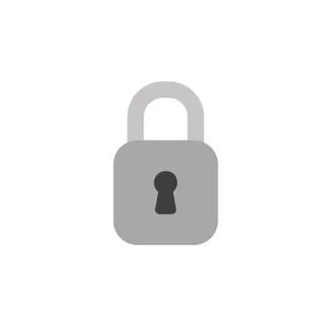 Flat design style vector of closed padlock Stock Illustration