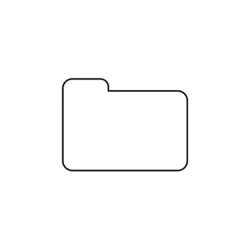 Flat design style vector of closed folder icon on white. Black outlines. Illustrazione stock