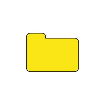 Flat design style vector of closed folder icon on white. Colored, black outli Stock Illustration
