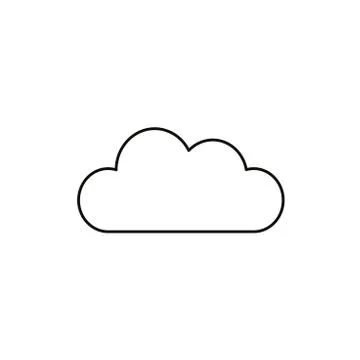 Flat design style vector of cloud symbol icon on white. Black outlines. イラスト素材
