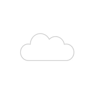 Flat design style vector of cloud symbol icon on white. White and colored out Illustrazione stock