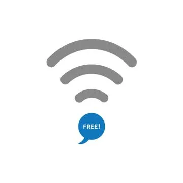 Flat design style vector concept of wifi symbol with speech bubble icon and f Illustrazione stock