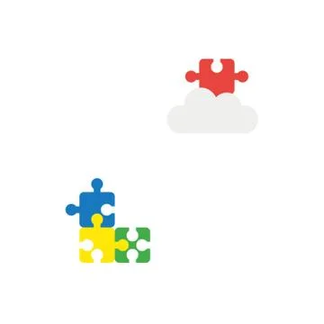 Flat design style vector concept of three puzzle pieces and missing puzzle pi Illustrazione stock