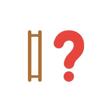 Flat design style vector concept of ladder without steps and question mark Illustrazione stock