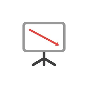 Flat design style vector concept of presentation chart board with arrow point Stock Illustration