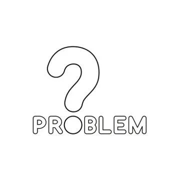 Flat design style vector concept of problem text with question mark on white. 스톡 일러스트